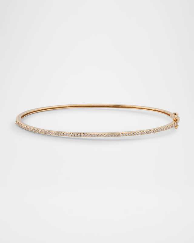 Thin Diamond Hinge Bangle, 7"L